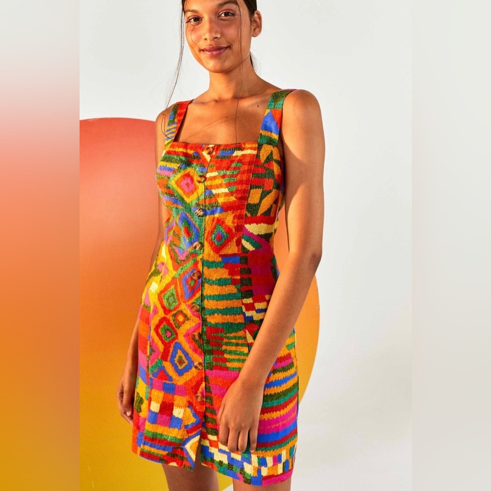 NWT FARM Rio Summer Patches Mini Dress